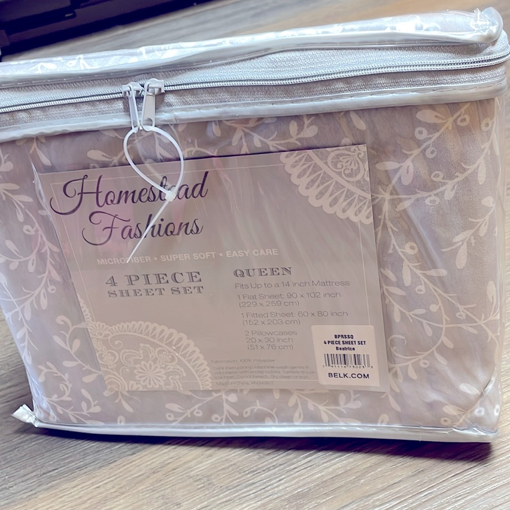 New homestead fashions Beatrice Sheet Set,Style: BPRSSQ, Queen,4 piece sheet set - Picture 3 of 7